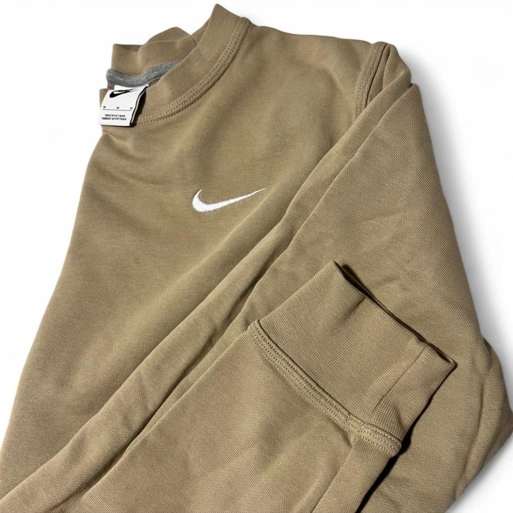 Nike Women’s Crewneck Sweatshirt in Tan with White Swoosh